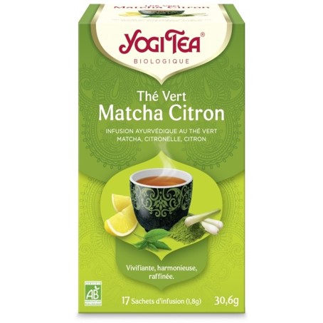 Yogi Tea Thé Vert Bio Matcha Citron - 17 Sachets